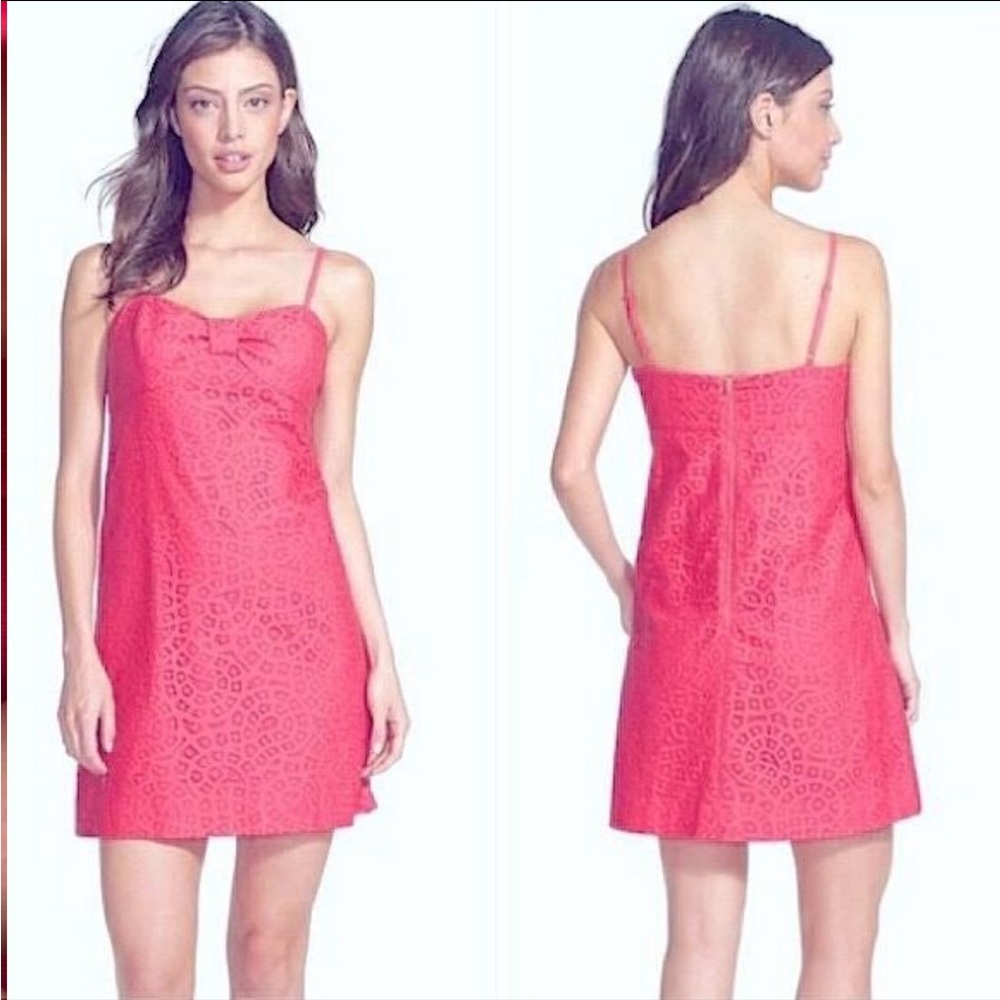 Lilly Pulitzer Karina Hot Pink eyelet dress size 0